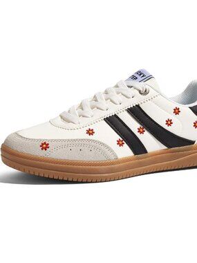 LUCKY STEP Women Classic Retro Tennis Sneakers Fashion Gum Sole Casual Trainers